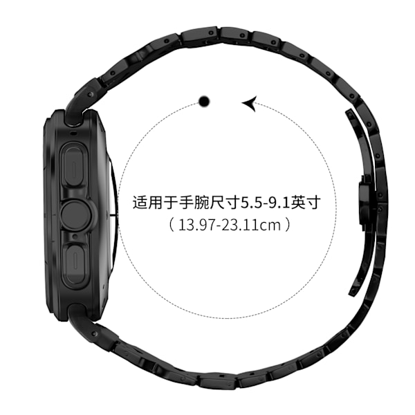 Elegant rustfrit stålrem til Samsung Watch7 47mm Ultra Sort
