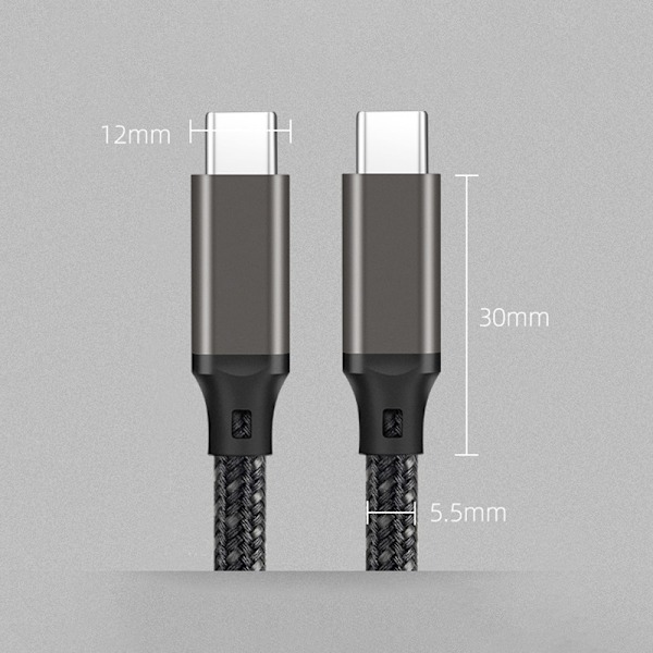 Hurtigopladningskabel USB-C til USB-C Grå 2 m