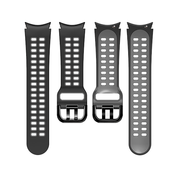 Silikone armbånd til Samsung Watch 4/5 Sort+grå