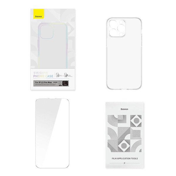Transparent fodral och härdat glasset Baseus Corning för iPhone 13 Pro Max