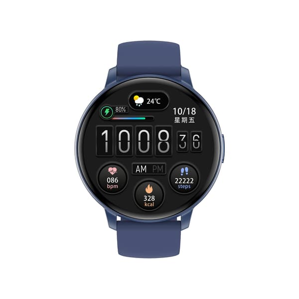 C66 Multifunktionell Smartwatch med Bluetooth-samtal & Hälsoövervakning, kompatibelt med Android och iOS Blue Blue