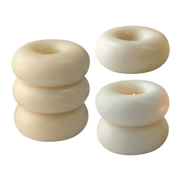 Donut stearinlysform, geometrisk silikoneform til harpiks, sæbe, chokolade