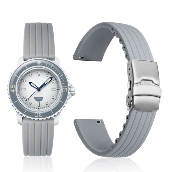Silikone urremsudskiftning til Blancpain X Swatch Grå