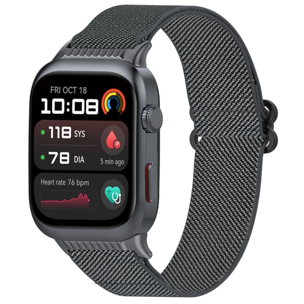 Huawei Watch D2 Nylon Elastisk Bånd: Justerbar & Vævet Rem DarkGrey DarkGrey