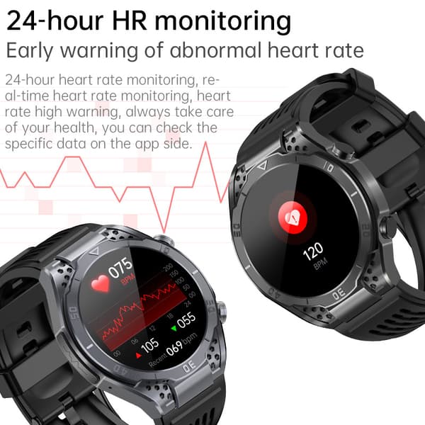 Smartwatch: EKG, Bluetooth-opkald og musik - Sølv