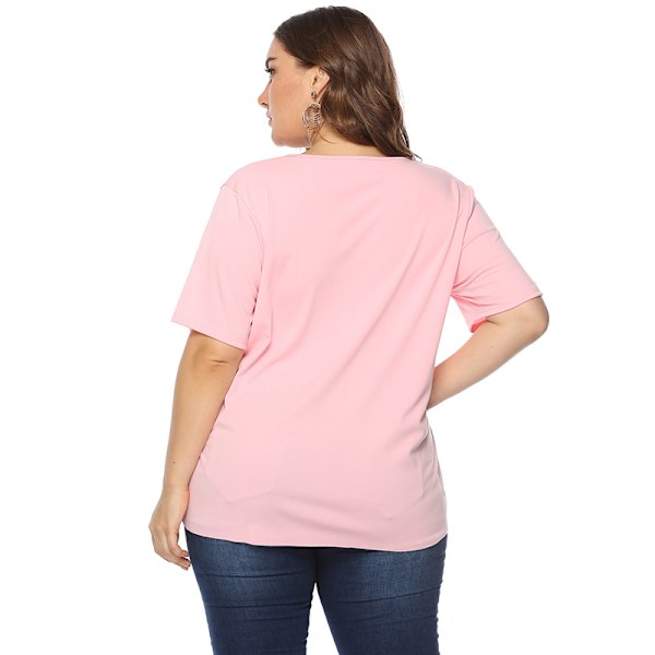 Tyylikäs toppi Vaaleanpunainen 4XL