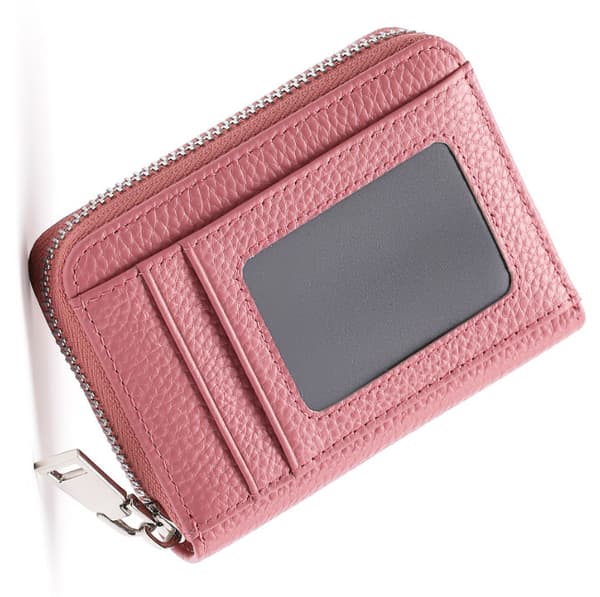 RFID-blokerende læderkortholder med harmonikadesign Pink Pink