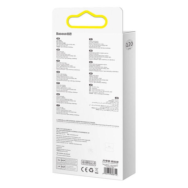 3-i-1 USB-kabel Baseus Flash Series, USB-C + micro USB + Lightning, 100W, 1,2m (sort)