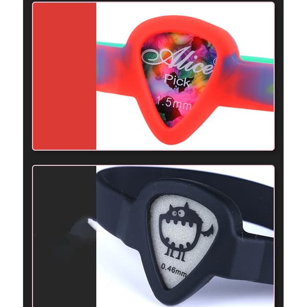 Plektrumhållare för gitarr, armbandsplektrumhållare för gitarrister Red Red