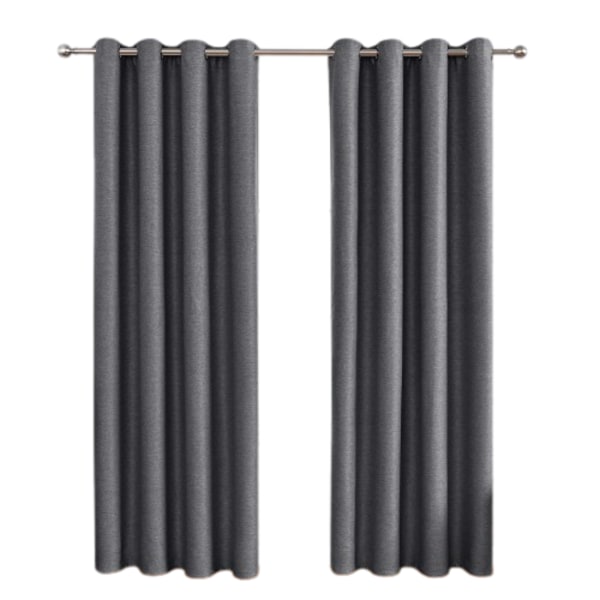 Vendbare hørmørklægningsgardiner 2-pak Mørkegrå 132 x 213 cm