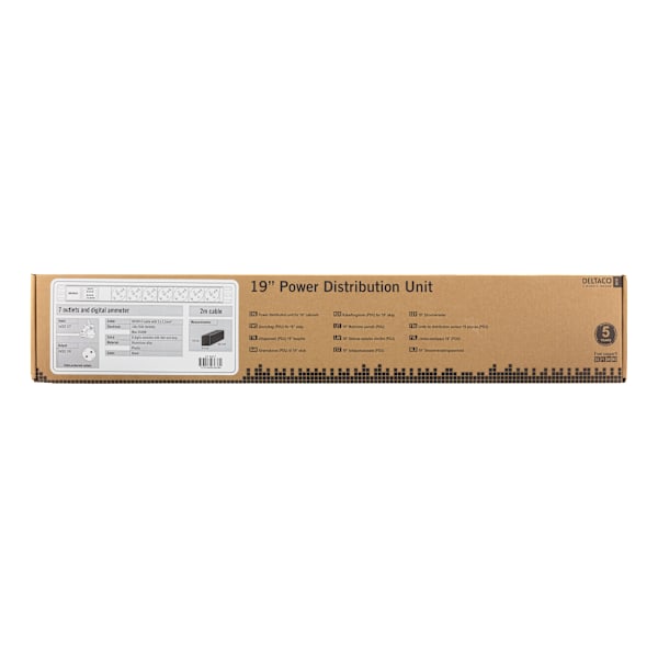 7-Outlet 19" power distrib unit, 3500W, CEE 7/3, digital