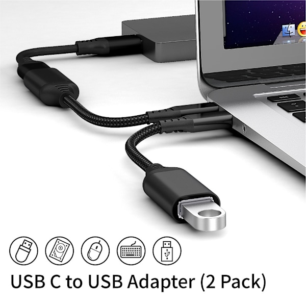 USB-C till USB 3.0 Adapterkabel 5Gbps Black Black