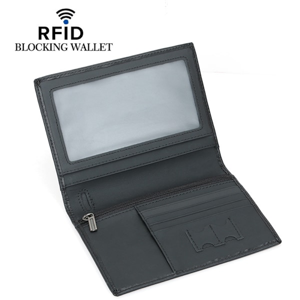 Ægte læder RFID-blokerende pasholderpung