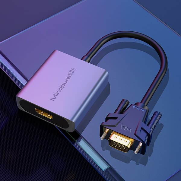 VGA til HDMI Konverter - Opgraderet Version med Lyd og Strømforsyning