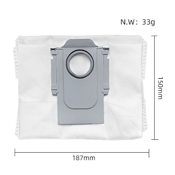 2 Pakke Støvpose Hvid Roborock G10S/G10S Pro/T8/Q7