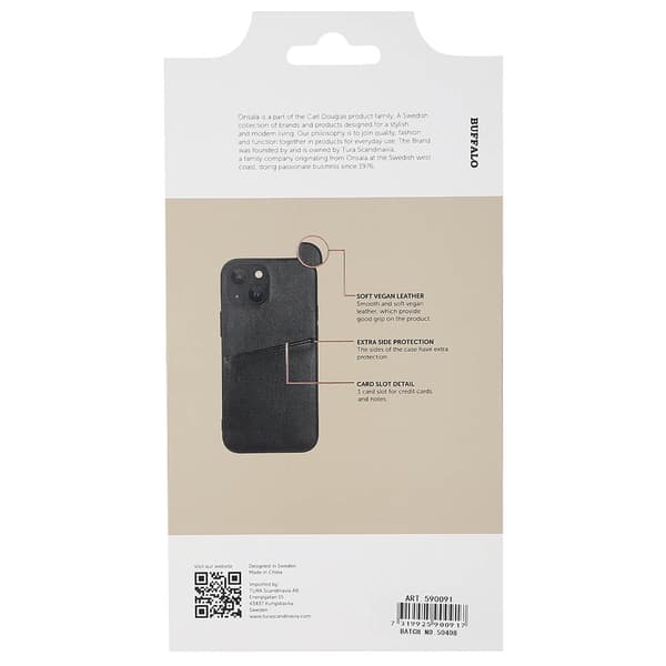 Mobilskal PU 1 Kort - iPhone 13 Mini Svart