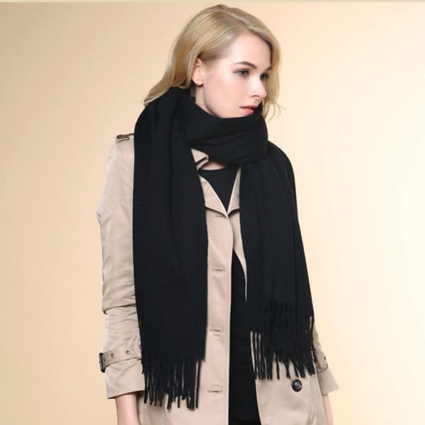 Varm tofs halsduk för vintern Black Black