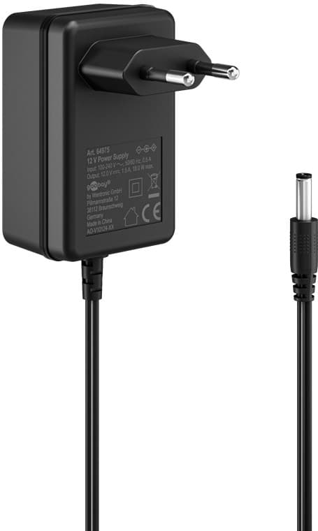 12 V strømforsyning (18 W / 1,5 A)
