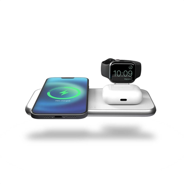 ZENS 4in1 Laddare Designad för Magsafe 10W + Plats för Magsafe + USB-A + Apple Watch