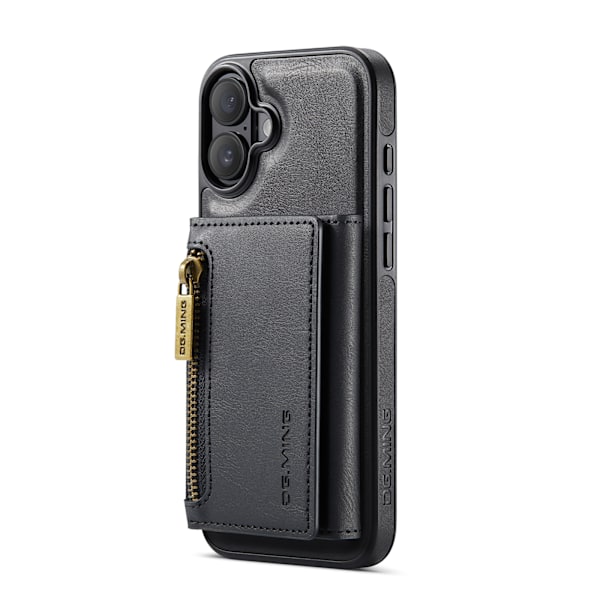 2-i-1 Magnetic Wallet Cover til iPhone 16 Plus - Sort (M5 Combo)