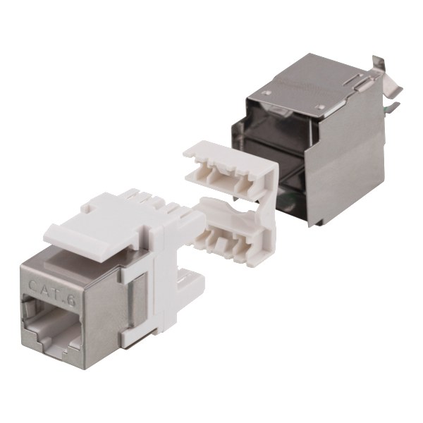 Cat6 shielded Keystone jack LSA/110 termination plastic 180
