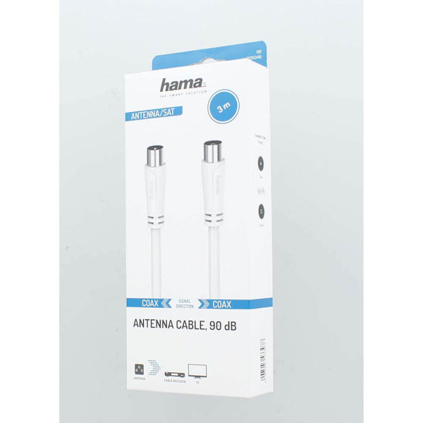 Antennkabel 90dB 3,0m Vit