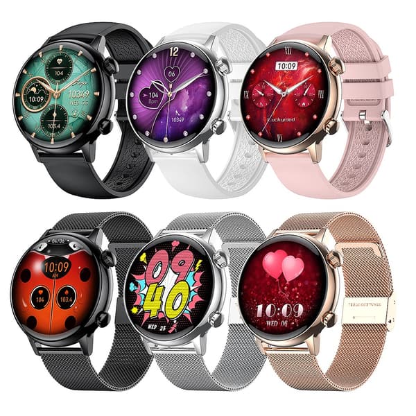 Sølv Smartwatch med Grå Silikonerem - Bluetooth, NFC og Sundhedsovervågning