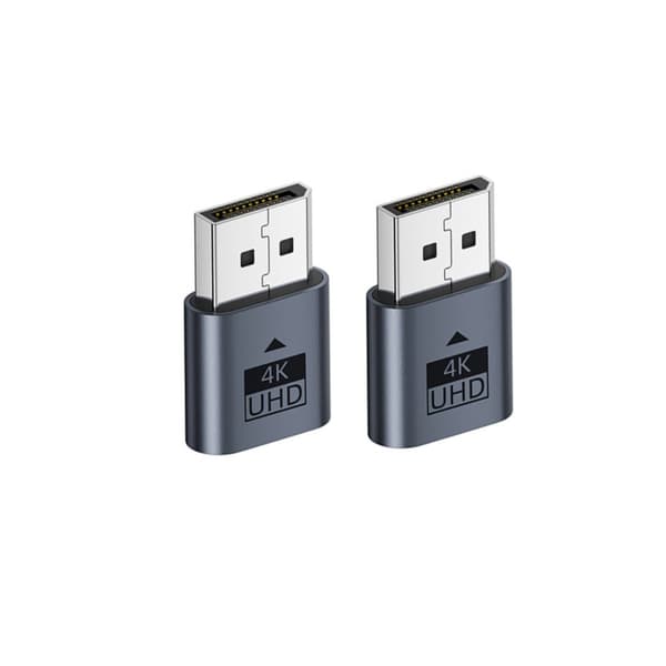 MiniDP virtuel skærmadapter 2-pak - Mini DisplayPort EDID-emulator til headless-systemer, HDR, 1080P@60Hz standard, op til 4K, nøglekæde LED, plug-and
