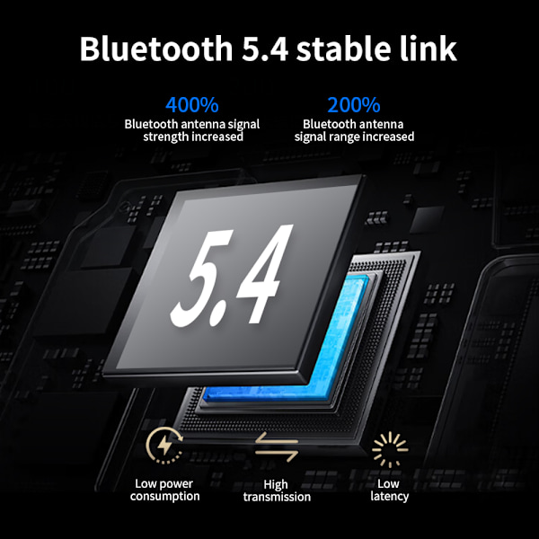 J18 TWS Bluetooth 5.4 Ørepropper: 6-Mic Støjreduktion