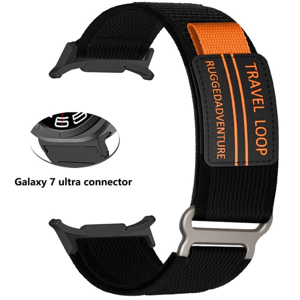 Nylon urrem til Galaxy Watch 7 Ultra Black Black