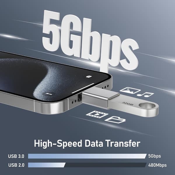 USB-C til USB Adapter 3-pak, aluminiumslegering, kompatibel med MacBook Pro/Air, iPhone 17/16/16e/15 Max, Galaxy S25 Silver Silver