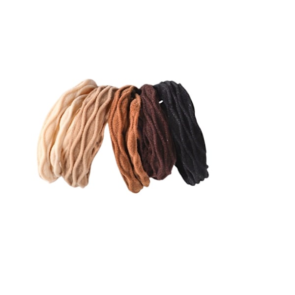 Hög Elastisk Sömlös Hårband - 5-pack Håraccessoarer kaffe
