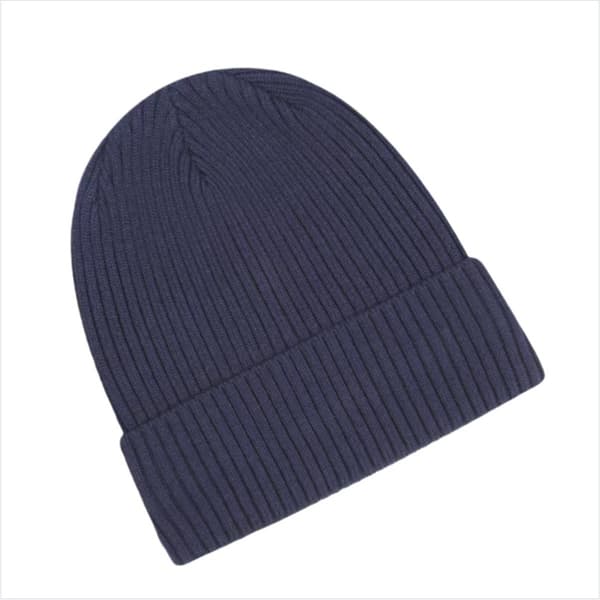 Vintermössa med Fleecefoder - Varm och Vindtät Stickad Mössa Dark Blue Dark Blue