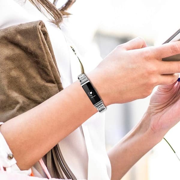 Fitbit Inspire Square Diamond Butterfly -solkihihna Silver Silver