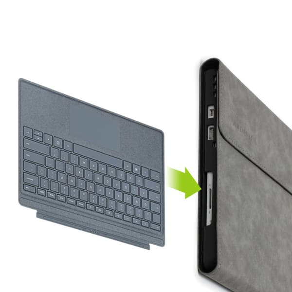 Multi-Function Magnetic Stand Sleeve Case Gray kompatibelt med Microsoft Surface Pro 4/5/6/7/7+ (Fårskinn+Mikrofiber+TPU) - Skyddsfodral med ställ och