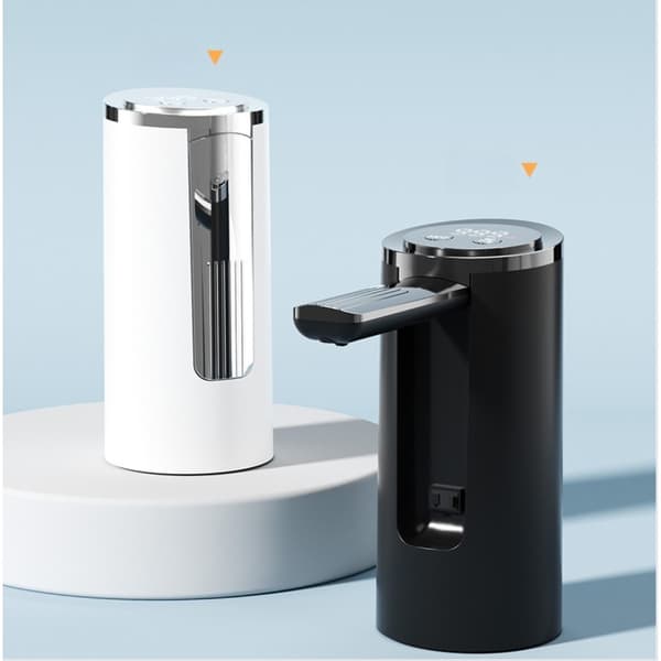 Smart trådlös elektrisk vattenpump – USB-uppladdbar bärbar vattendispenser med vikbar pip, justerbart flöde och digital display White White