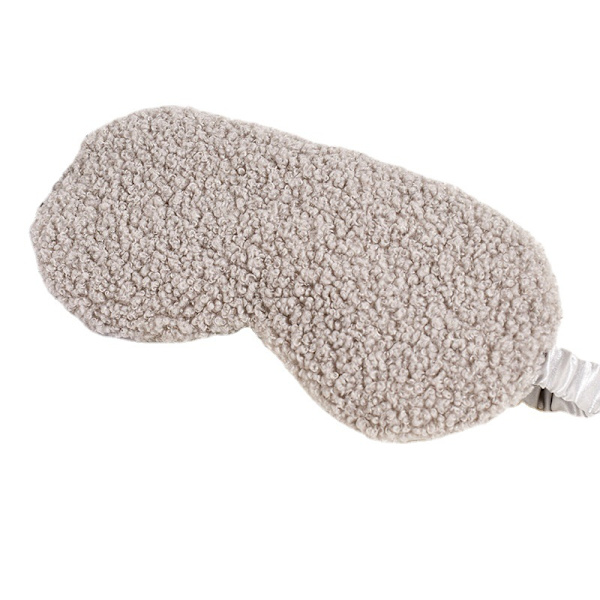 Plysch Sovmask med Teddy-Framsida Grå