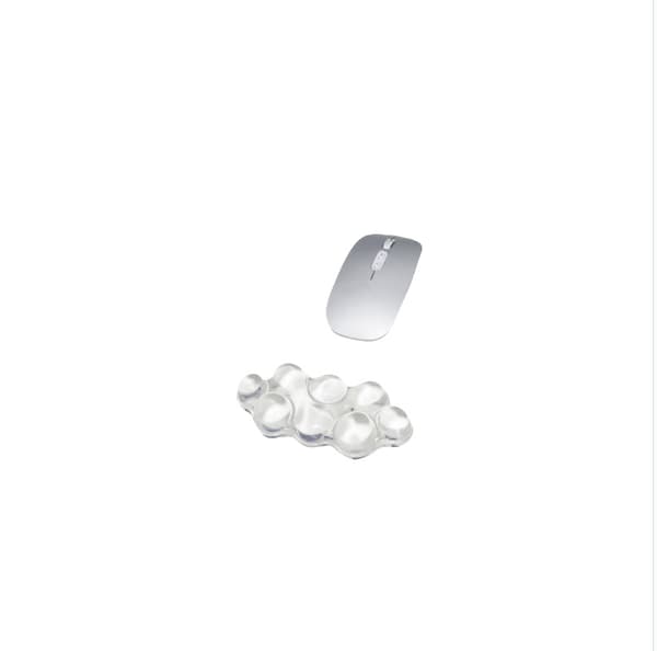 Gennemsigtig silikone musemåtte - ergonomisk design for komfort og aflastning White White