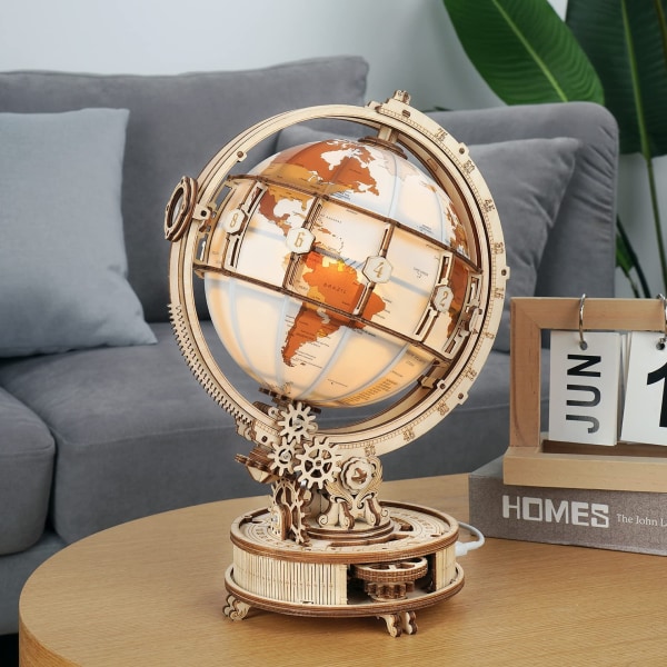 3D-pussel DIY Träbyggnad Modell Globe Model