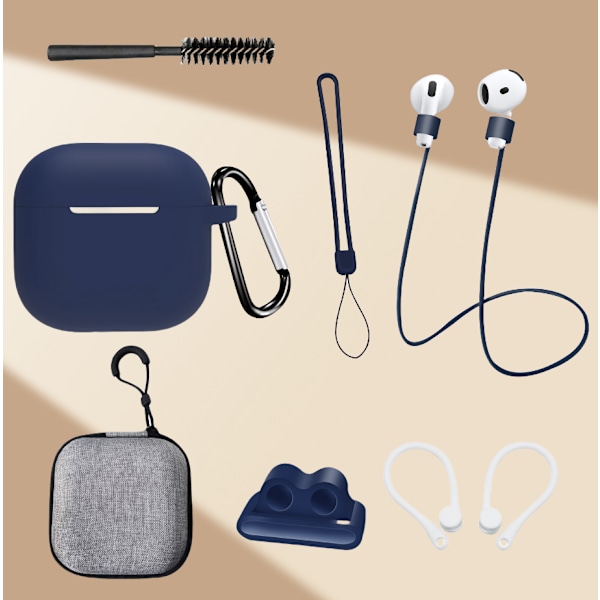 Marinblått 8-delars set för AirPods 4:e generationen