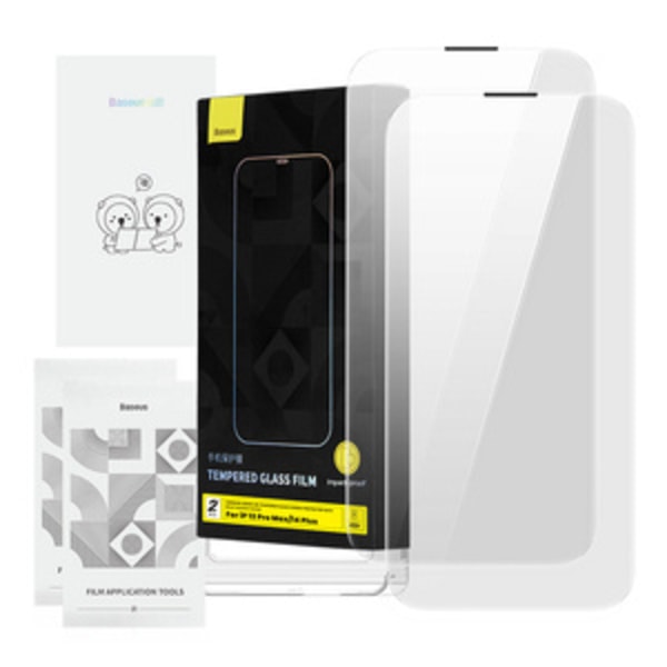 Härdat glas Baseus Corning för iPhone 13 Pro Max/14 Plus med inbyggt dammfilter