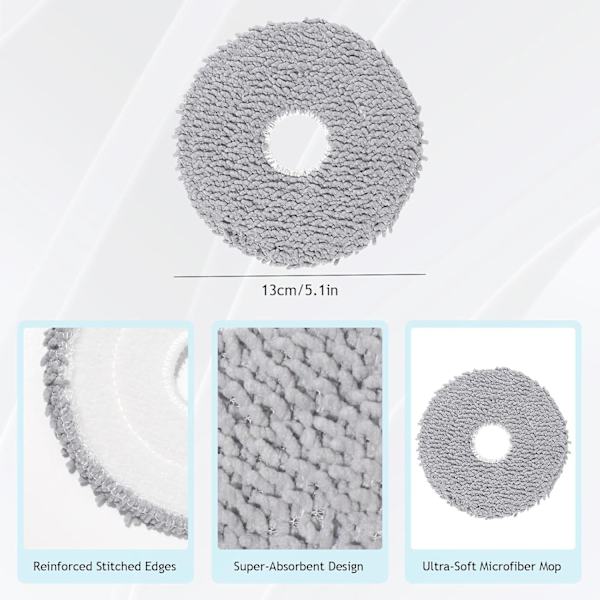 Udskiftningsmopper til iRobot Roomba Plus 405/505 Combo - Grå mikrofiber