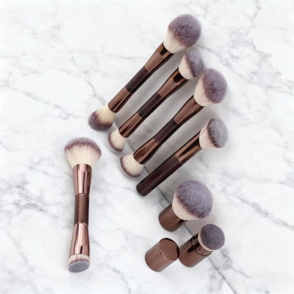 7pc Double-Ended Telescoping Makeup Brush Set — Dual-Head Foundation, Powder & Contour Brushes, Compact Travel Design