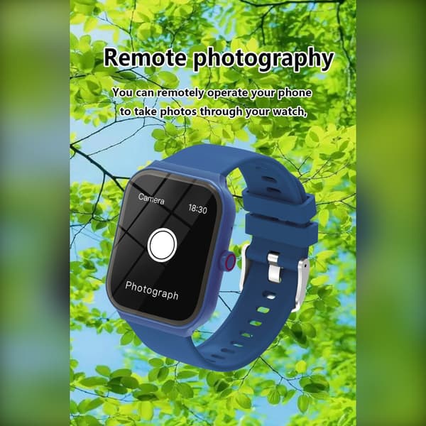Multifunktionell Smartwatch med Bluetooth-samtal och Hälsoövervakning, kompatibelt med Android och iOS Blue Blue