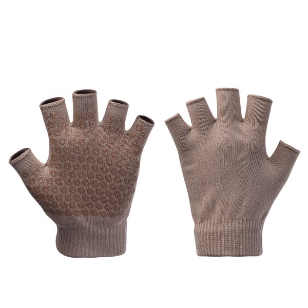 Halvfinger Sporthandskar - Yogahandskar Beige