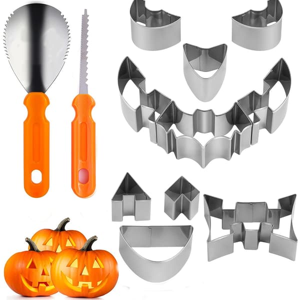12-delars Halloween Pumpa Snideriverktyg Set - Rostfritt Stål DIY Kit