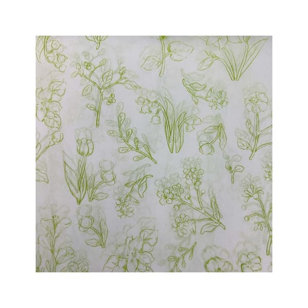 50 Ark 50x70cm Grøn Botanisk Blomsterpapir til Gaveindpakning & Håndværk