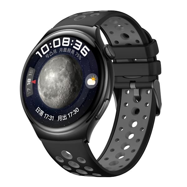 Silikonarmband för Huawei Watch 4/3, GT2, GT3 Pro Svart+grå S
