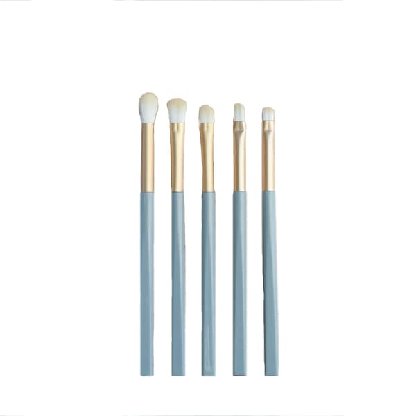 Makeup Brush Set - 5 børster med holder Blue Blue