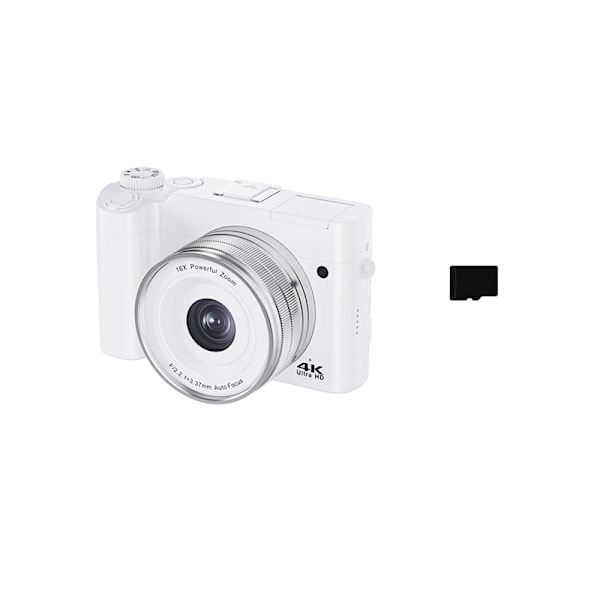 DC218T 4K Dual Lens -kosketusnäyttökamera - Valkoinen - Mukana 32 Gt:n muistikortti